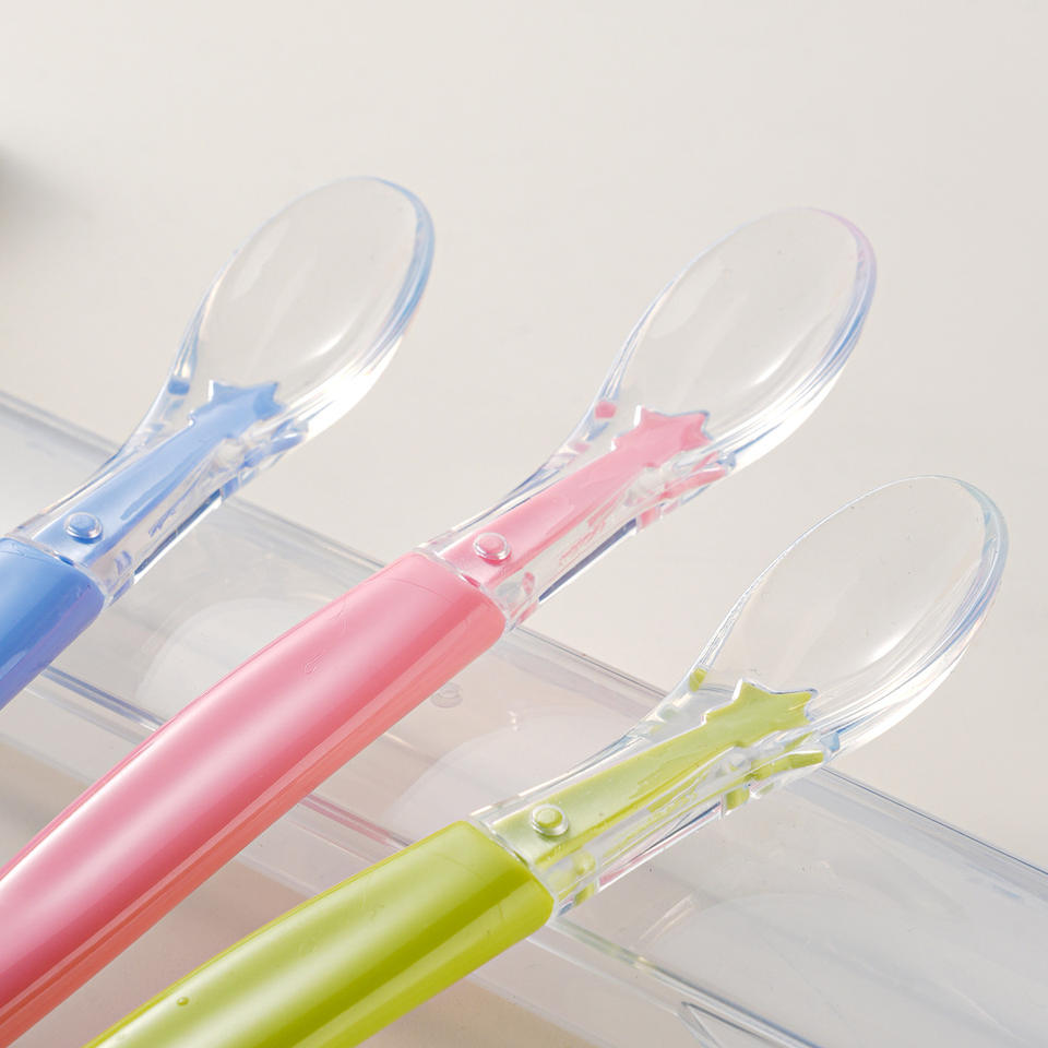 304 Stainless Steel Silicone Puree Spoon 304 Double-Headed Mud Scraper Infant Creative Baby Food Feeding Soft Solid