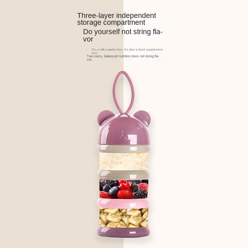 Factory-Supplied Portable Carton Three-Layer Snack Storage Tank Independent Layered Milk Powder Grid Formula Dispensers Mixers