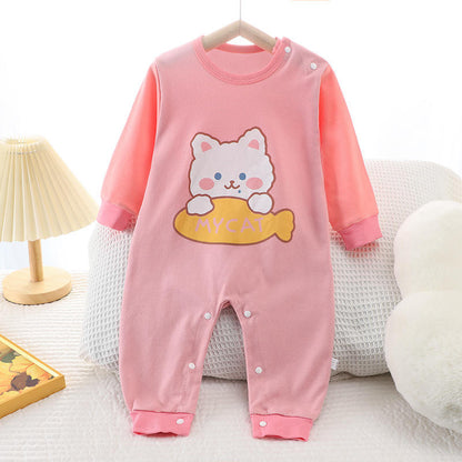 New baby onesie Spring and autumn cotton newborn cartoon long-sleeved clothes for boys and girls