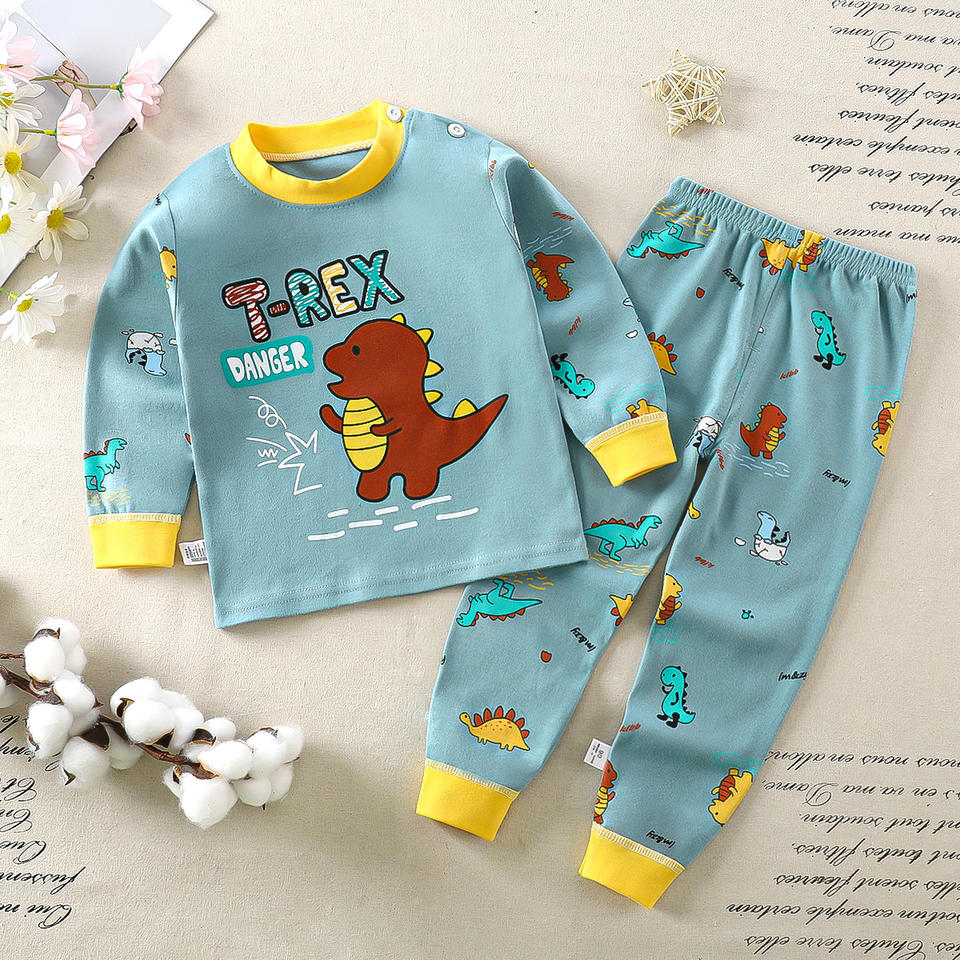 2024 Wholesale 100% Cotton Pajama for Children Breathable and Print Pattern for Spring Season