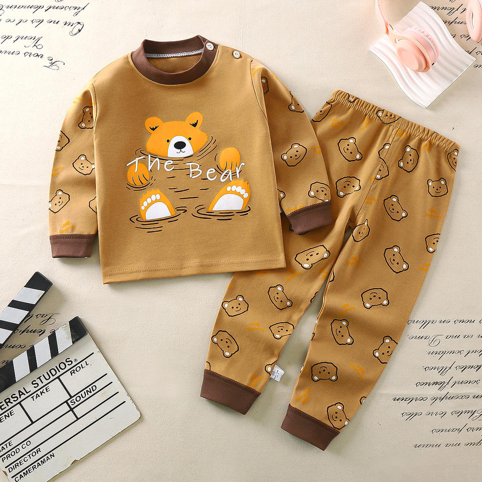 2024 Wholesale 100% Cotton Pajama for Children Breathable and Print Pattern for Spring Season