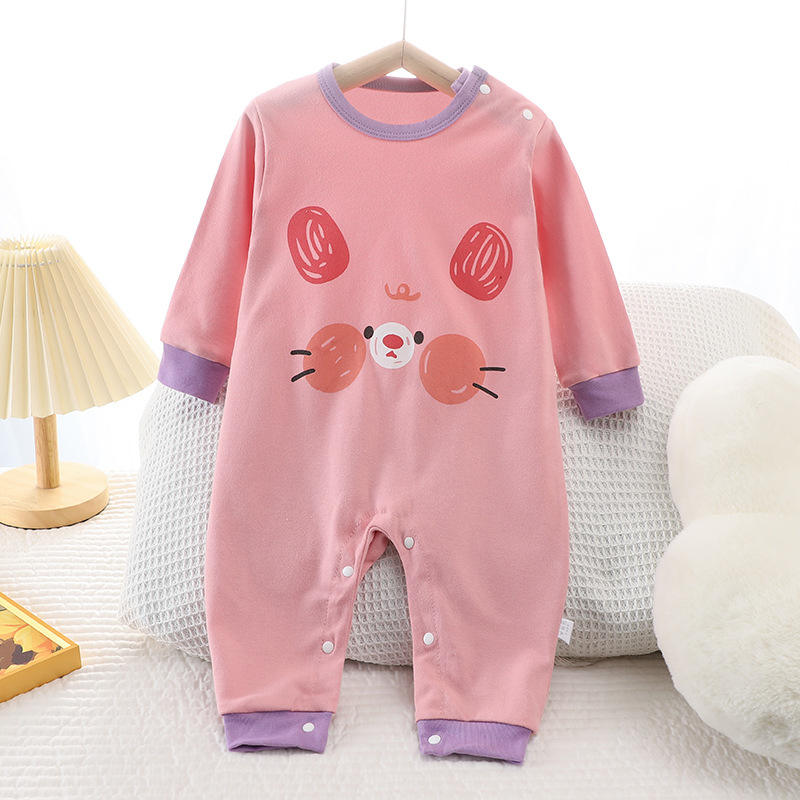 New baby onesie Spring and autumn cotton newborn cartoon long-sleeved clothes for boys and girls