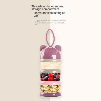 Factory-Supplied Portable Carton Three-Layer Snack Storage Tank Independent Layered Milk Powder Grid Formula Dispensers Mixers