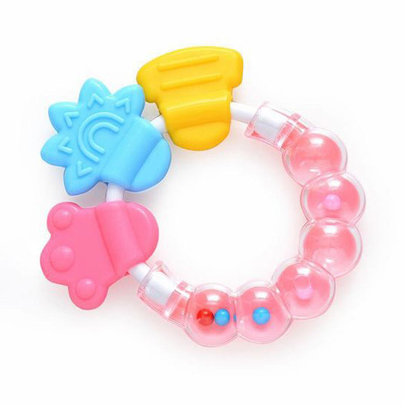 Unisex Customized Baby Sensory Teether Toys BPA-Free Star Rattles Teethers Soft Food Grade Silicone Plastic Free Packed Ring Box