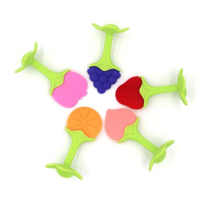 Custom Bpa Free Non-toxic Fruit Shaped Safety Soft Toy Silicone Baby Teether for Baby Teething Relief