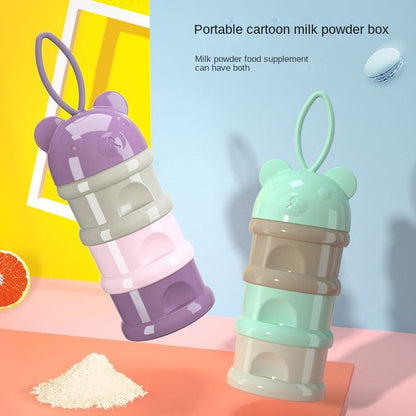 Factory-Supplied Portable Carton Three-Layer Snack Storage Tank Independent Layered Milk Powder Grid Formula Dispensers Mixers