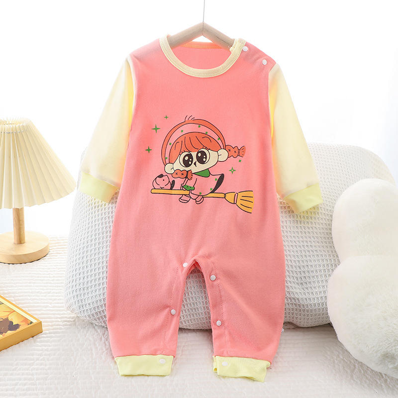 New baby onesie Spring and autumn cotton newborn cartoon long-sleeved clothes for boys and girls