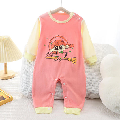 New baby onesie Spring and autumn cotton newborn cartoon long-sleeved clothes for boys and girls
