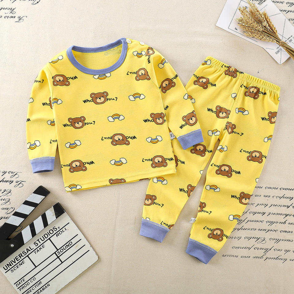 2024 Wholesale 100% Cotton Pajama for Children Breathable and Print Pattern for Spring Season