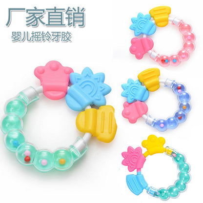 Unisex Customized Baby Sensory Teether Toys BPA-Free Star Rattles Teethers Soft Food Grade Silicone Plastic Free Packed Ring Box