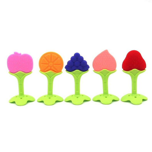Custom Bpa Free Non-toxic Fruit Shaped Safety Soft Toy Silicone Baby Teether for Baby Teething Relief