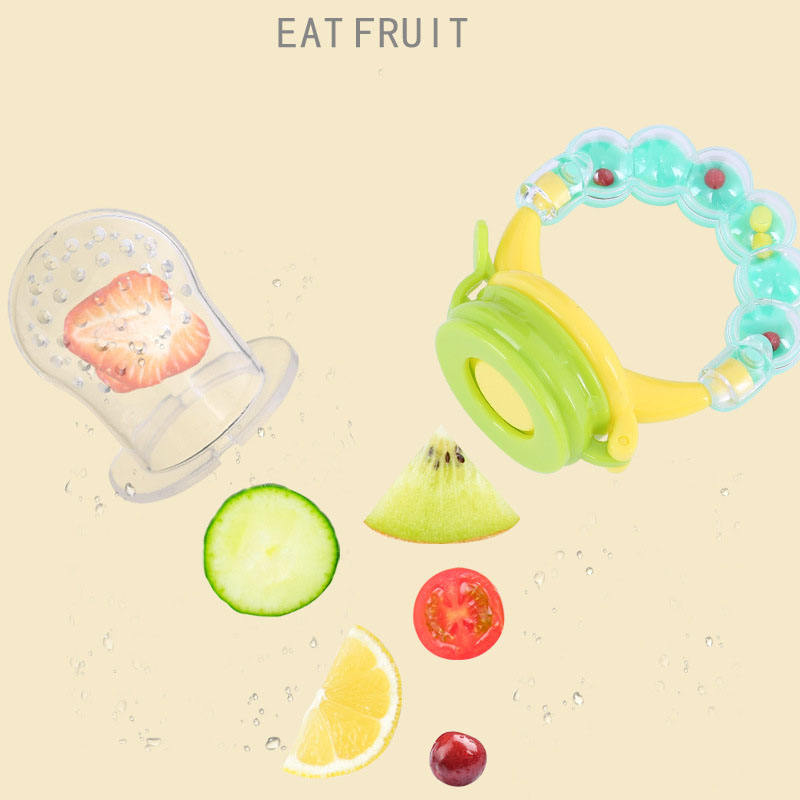 Wholesale Custom Baby Soft Toy Silicone Pacifier Teether Inspired by Fruit & Vegetable Rattles for Teething Babies